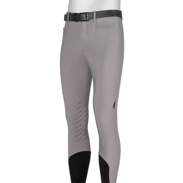 Equiline Herren Reithose Crentk KnieGrip, nero, stone grey