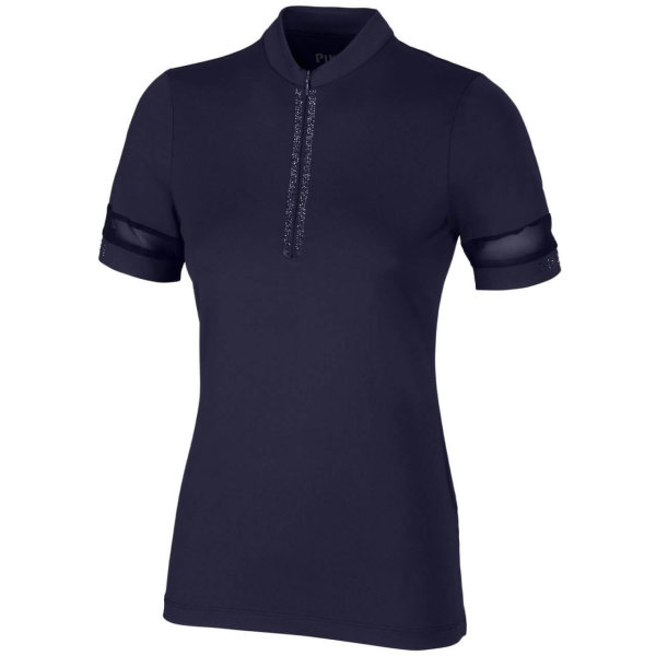 Pikeur Damen Zip Shirt Selection, navy, pastel blue