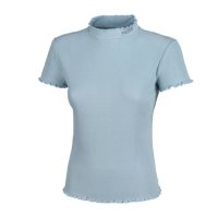 Pikeur Damen Rib Shirt Selection, deepgrey, pastel blue