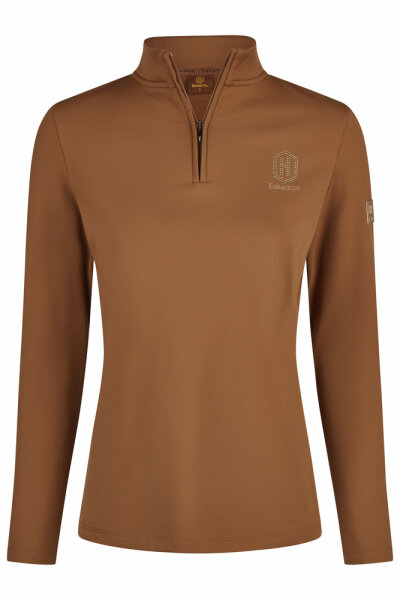 Equestrian Fanatics Damen Zip Shirt Heritage, almond, black almond|36