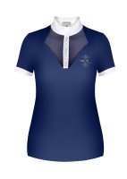 Fair Play Damen Turniershirt Sophie kurzarm, white, navy