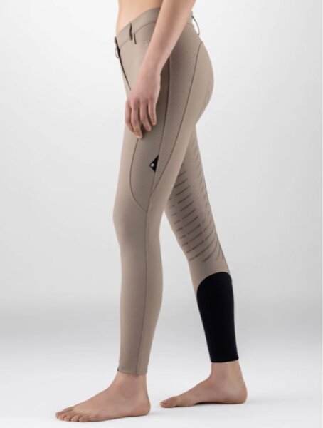 Equiline Damen Reithose Curtef FullGrip, taupe grey, nero