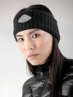 Equiline Damen Stirnband Gasci mit Patch, Amaranth, Black